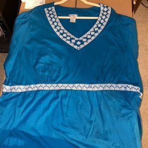 Plus Size Blue and White Women’s Shirt